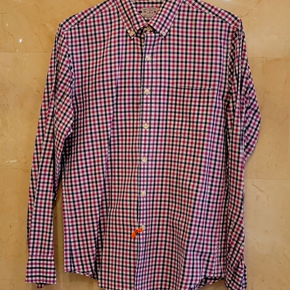 MENS J. CREW PURPLE & BLUE BUTTON DOWN DRESS SHIRT